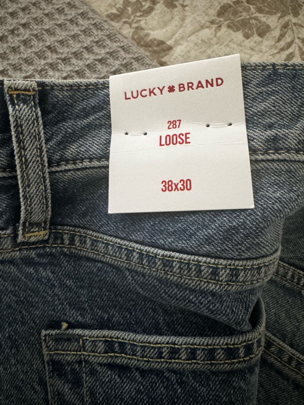 Lucky Brand Loose Fit Jeans in Faded Blue Denim